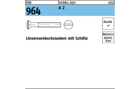 100 Stück, DIN 964 A 2 Linsensenkschrauben mit Schlitz - Abmessung: M 5 x 45