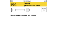 200 Stück, DIN 964 Messing galvanisch verchromt Linsensenkschrauben mit Schlitz - Abmessung: M 6 x 50