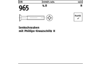 2000 Stück, DIN 965 4.8 H Senkschrauben mit Phillips-Kreuzschlitz H - Abmessung: M 2,5 x 6 -H