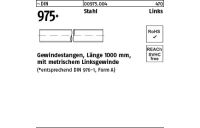 1 Stück, ~DIN 975 Stahl Links Gewindestangen, Länge 1000 mm mit metrischem Linksgewinde - Abmessung: M 8 -LH