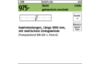 1 Stück, ~DIN 975 Stahl Links galvanisch verzinkt Gewindestangen, Länge 1000 mm mit metrischem Linksgewinde - Abmessung: M 24 -LH