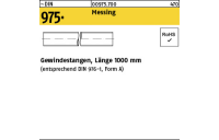 1 Stück, ~DIN 975 Messing Gewindestangen, Länge 1000 mm - Abmessung: M 8