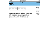 1 Stück, ~DIN 975 A 2 Links Gewindestangen, Länge 1000 mm mit metrischem Linksgewinde - Abmessung: M 6 -LH