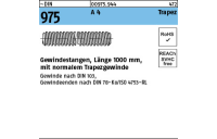 1 Stück, ~DIN 975 A 4 Trapez Gewindestangen, Länge 1000 mm mit normalen Trapezgewinde - Abmessung: TR 20 x 4