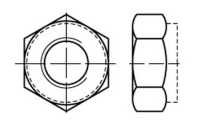 1000 Stück, DIN 980 8 Form V flZn/TL 480h (zinklamellenbesch.) Sechskantmuttern mit Klemmteil, Ganzmetallmuttern, einteilig - Abmessung: VM 6