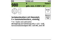 500 Stück, DIN 980 8 Form V galv. verz. 8 DiSP + SL Sechskantmuttern mit Klemmteil, Ganzmetallmuttern, einteilig - Abmessung: V M 10