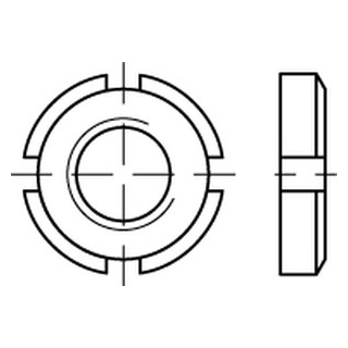 DIN 981 Stahl Nutmuttern für Wälzlager - Abmessung: KM 0 M 10x0,75, Inhalt: 10 Stück
