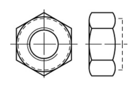 1000 Stück, DIN 982 8 (<= M 4 = 6-8) galvanisch verzinkt Sechskantmuttern mit Klemmteil, mit nichtmetallischem Einsatz, hohe Form - Abmessung: M 4