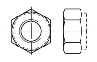 100 Stück, DIN 982 8 (<= M 4 = 6-8) galvanisch verzinkt Sechskantmuttern mit Klemmteil, mit nichtmetallischem Einsatz, hohe Form - Abmessung: M 8