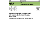 100 Stück, DIN 982 10 galvanisch verzinkt Sechskantmuttern mit Klemmteil, mit nichtmetallischem Einsatz, hohe Form - Abmessung: M 12