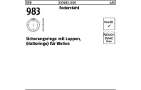 250 Stück, DIN 983 Federstahl Sicherungsringe mit Lappen, (Halteringe) für Wellen - Abmessung: 35 x 1,5