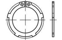 100 Stück, DIN 983 Federstahl Sicherungsringe mit Lappen, (Halteringe) für Wellen - Abmessung: 45 x 1,75