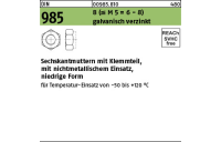 1000 Stück, DIN 985 8 (<=M 5 = 6?8 ) galvanisch verzinkt Sechskantmuttern mit Klemmteil, mit nichtmetallischem Einsatz, nied. Form - Abmessung: M 3