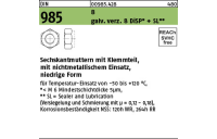 1000 Stück, DIN 985 8 (<=M 5 = 6#8 ) galv. verz. 8 DiSP + SL Sechskantmuttern mit Klemmteil, mit nichtmetallischem Einsatz, nied. Form - Abmessung: M 4