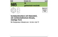 1000 Stück, DIN 985 10 galvanisch verzinkt Sechskantmuttern mit Klemmteil, mit nichtmetallischem Einsatz, niedrige Form - Abmessung: M 6