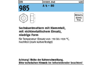 500 Stück, ~DIN 985 A 4 - 80 Sechskantmuttern mit Klemmteil, mit nichtmetallischem Einsatz, niedrige Form - Abmessung: M 8