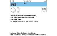 50 Stück, ~DIN 985 A 4 Sechskantmuttern mit Klemmteil, mit nichtmetallischem Einsatz, niedrige Form - Abmessung: M 10