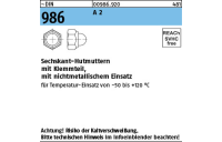 100 Stück, ~DIN 986 A 2 Sechskant-Hutmuttern mit Klemmteil mit nichtmetallischem Einsatz - Abmessung: M 8