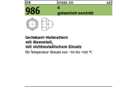 50 Stück, DIN 986 6 galvanisch verzinkt Sechskant-Hutmuttern mit Klemmteil mit nichtmetallischem Einsatz - Abmessung: M 12 SW 19