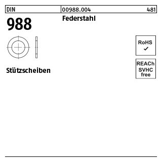 50 Stück, DIN 988 Federstahl Stützscheiben - Abmessung: 85 x105 x3,5