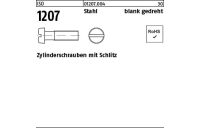 100 Stück, ISO 1207 Stahl blank gedreht Zylinderschrauben mit Schlitz - Abmessung: M 1 x 3