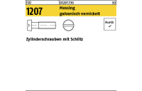 200 Stück, ISO 1207 Messing galvanisch vernickelt Zylinderschrauben mit Schlitz - Abmessung: M 2,5 x 6