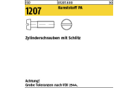 200 Stück, ISO 1207 Kunststoff PA Zylinderschrauben mit Schlitz - Abmessung: M 3 x 25