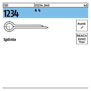 100 Stück, ISO 1234 A 4 Splinte - Abmessung: 1,6 x 32