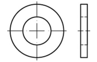 100 Stück, DIN 1440 A 2 Scheiben für Bolzen - Abmessung: 20 x 32 x 4