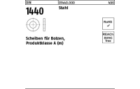 100 Stück, DIN 1440 Stahl Scheiben für Bolzen, Produktklasse A (m) - Abmessung: 28 x 42 x 5