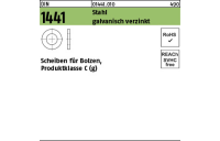 100 Stück, DIN 1441 Stahl galvanisch verzinkt Scheiben für Bolzen, Produktklasse C (g) - Abmessung: 23 x 34x 4