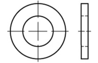 100 Stück, DIN 1441 Stahl galvanisch verzinkt Scheiben für Bolzen, Produktklasse C (g) - Abmessung: 31 x 45x 5