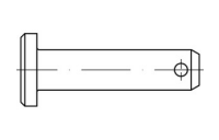 10 Stück, DIN 1444 Stahl Form B galvanisch verzinkt Bolzen mit Kopf, mit Splintloch mit Toleranzfeld h11 für Bolzen Ø - Abmessung: B 10 x 25/20,5