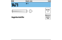 100 Stück, DIN 1471 A 1 Kegelkerbstifte - Abmessung: 4 x 20