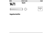 100 Stück, DIN 1471 Stahl Kegelkerbstifte - Abmessung: 8 x 70