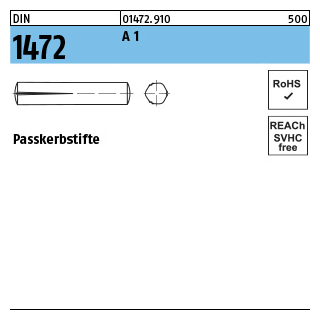 100 Stück, DIN 1472 A 1 Passkerbstifte - Abmessung: 2 x 8