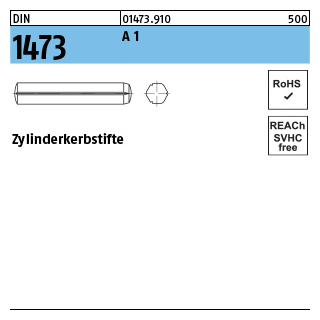 100 Stück, DIN 1473 A 1 Zylinderkerbstifte - Abmessung: 3 x 18