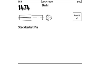 100 Stück, DIN 1474 Stahl Steckkerbstifte - Abmessung: 4 x 40