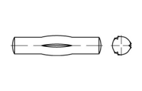 100 Stück, DIN 1475 Stahl Knebelkerbstifte - Abmessung: 6 x 24