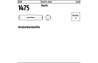 25 Stück, DIN 1475 Stahl Knebelkerbstifte - Abmessung: 8 x 100