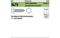 2000 Stück, ISO 1479 Stahl, geh. Form C galvanisch verzinkt Sechskant-Blechschrauben, C = mit Spitze - Abmessung: C 2,9 x 9,5