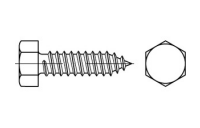 250 Stück, ISO 1479 Stahl, geh. Form C galvanisch verzinkt Sechskant-Blechschrauben, C = mit Spitze - Abmessung: C 8 x 38