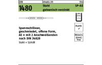 1 Stück, DIN 1480 Stahl SP-AE galvanisch verzinkt, ÜZ Spannschlösser, geschmiedet, offene Form mit 2 Anschweißenden - Abmessung: SP-AE M 6