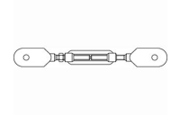 1 Stück, DIN 1480 Stahl SP-BS-S galvanisch verzinkt, CE Spannschlösser geschmiedet, offene Form, mit 2 Blattschrauben schwere Ausführung - Abmessung: SP BS-S M 16