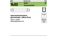 1 Stück, DIN 1480 Stahl SP feuerverzinkt, ÜZ Spannschlossmuttern, geschmiedet, offene Form - Abmessung: SP M 24 / 255