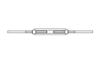 1 Stück, DIN 1480 Stahl SP-AE galvanisch verzinkt Spannschlösser, geschmiedet, offene Form mit 2 Anschweißenden - Abmessung: SP-AE M 48