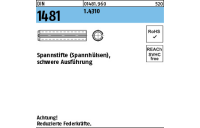 100 Stück, DIN 1481 1.4310 Spannstifte (Spannhülsen), schwere Ausführung - Abmessung: 1 x 4