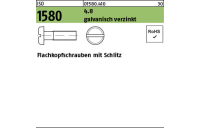 200 Stück, ISO 1580 4.8 galvanisch verzinkt Flachkopfschrauben mit Schlitz - Abmessung: M 3 x 4