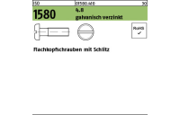 200 Stück, ISO 1580 4.8 galvanisch verzinkt Flachkopfschrauben mit Schlitz - Abmessung: M 5 x 6