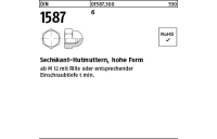 1000 Stück, DIN 1587 6 Sechskant-Hutmuttern, hohe Form - Abmessung: M 4